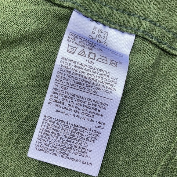Old Navy, Girls S, Army Green Jacket, Linen Blend - Picture 11 of 13